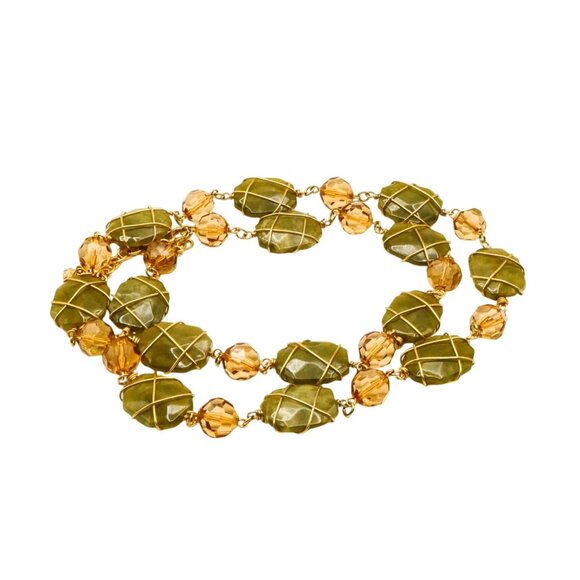 Joan Rivers Jewelry - Vintage JOAN RIVERS Faux Jade Necklace Size 36-39 Inches